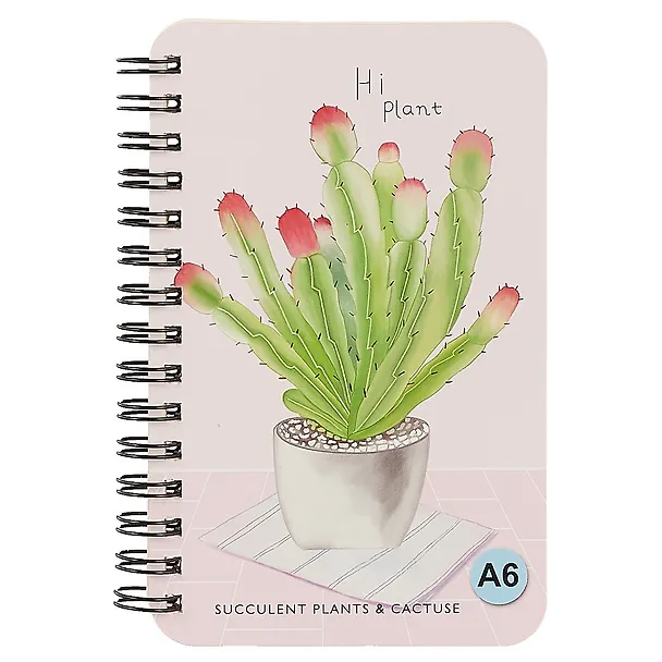 Записная книжка «Hi plant» А6, 70 листов в линейку, спираль, в ассортименте 249398 — 1
