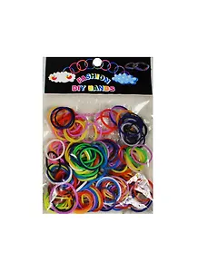 Резиночки для плет. браслетов с инструментом темный микс (11000405) (200шт) (упаковка)
