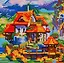 Набор для творчества, Рыжий Кот Алмазная мозаика  (блест.), Красивый дом у моря 20х20см, 28цв AS20027 — 2798167 — 1
