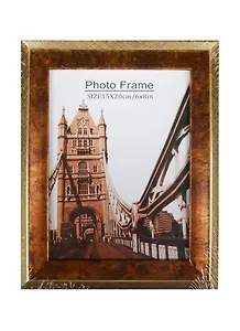 Фоторамка пластик 15*20 "Коричневая патина с желтой каймой"