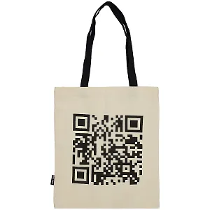 Сумка-шоппер QR-код бежевая, текстиль 40см.*32см.