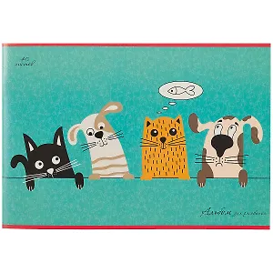 Альбом для рисования Unnika, "Пушистая команда", А4, 40 листов, на скрепке