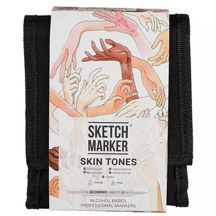 Маркеры 12цв "Skin tones", сумка-органайзер, Sketchmarker — 262106 — 1