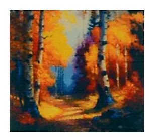 Алмазная мозаика (классическая) с подрамником, с полным заполнением "Тропинка через лес", 30 х 30 см