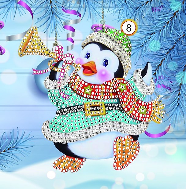 Алмазная мозаика Открытка Счастливого Нового Года! №1 (3+) (М-9353) (15х15 см) (упаковка) 2951654 — 1