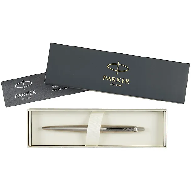 Ручка подарочная шариковая синяя, Jotter Stainless Steel CT, Parker 243009 — 2