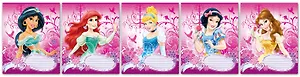 Тетрадь 12л узк.лин. "Принцессы" карт.обл., ассорти, Disney
