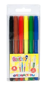 Фломастеры 06цв "КЛЁВО!" невент.колпачок, ПВХ, подвес, Silwerhof