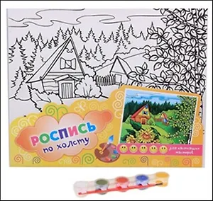 Роспись по холсту Русский лес (5 красок + кисть) (498804) (упаковка)