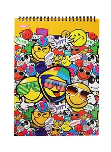 Блокнот А4 80л кл. "Smiley" офсет, выб.уф-лак., евроспираль, Proff