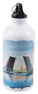Бутылка с карабином СПб Акварель Дворцовый мост (металл) (500мл)