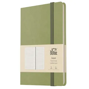 Записная книжка А6- 96л лин. "JOY BOOK. Чай матча" 7БЦ, иск.кожа, тонир.форзац, тонир.блок, скругл.углы, сшит.блок, ляссе, резинка, карман на задн.форзаце