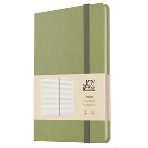 Записная книжка А6- 96л лин. "JOY BOOK. Чай матча" 7БЦ, иск.кожа, тонир.форзац, тонир.блок, скругл.углы, сшит.блок, ляссе, резинка, карман на задн.форзаце 3113575