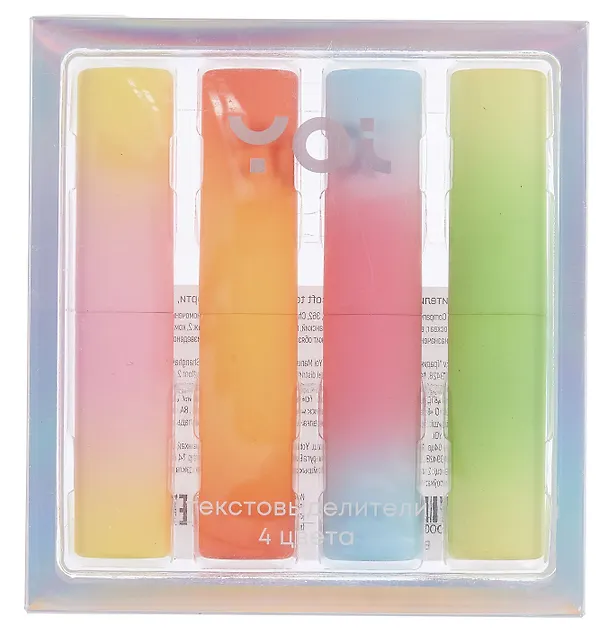 Текстовыделители 4 цвета "Градиент" soft touch, в ассортименте, Yoi 3073956 — 9