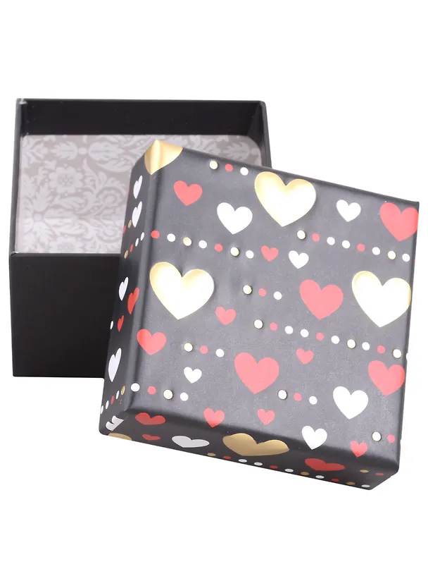 Коробка подарочная "Hearts on black" 9*9*5,5см, картон 2954421 — 3
