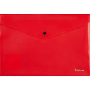 Папка-конверт А4 на кнопке "Fizzy Classic" непрозрачн.пластик, красный, Erich Krause