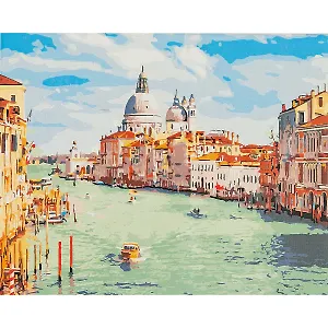 Холст с красками по номерам 30х40см ТМ Рыжий кот Вид на Гранд-канал (Арт. Х-8071)