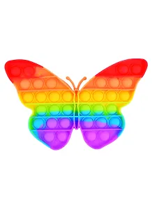 Поп ит Игрушка-антистресс с пузырьками Радужная бабочка (20.3х13см) (JSC8119)