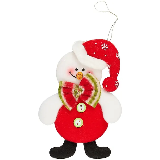 Подвеска красная Снеговик 16см текстиль (718530) 2480965 — 1