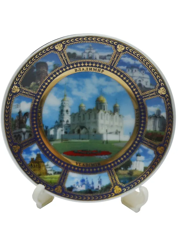 Магнит-тарелка Владимир Успенский Собор (фарфор) (D7) (026-7K8-66) 2568967 — 1