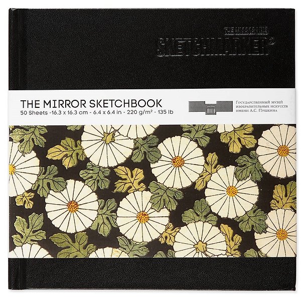 Скетчбук 16,3*16,3см 50л Sketchmarker&Pushkinskiy "THE MIRROR" 220г/м2, твердая обложка, черная,Pushkinskiy, Sketchmarker 2951979 — 1