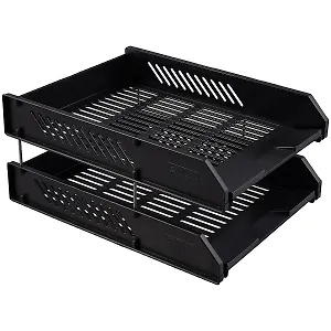 Лотки горизонтальные 02шт "Classic" черные, на металлических стержнях