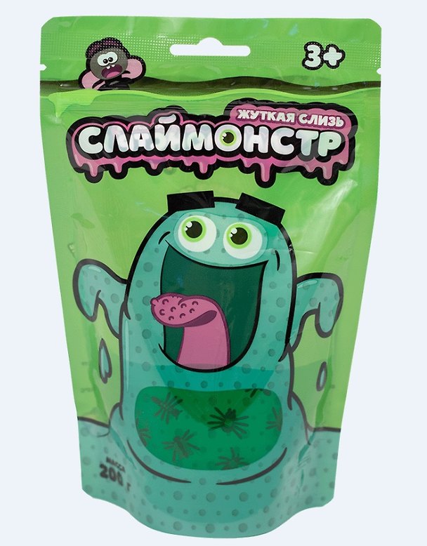 Игрушки в наборе, ТМ Слаймонстр, зеленый + фигурки насекомых, 200 гр. 2739491 — 1