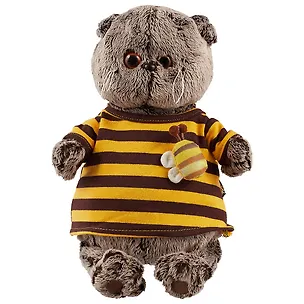 Игрушка мягкая Budi Basa, Басик в полосатой футболке с пчелой Ks22-092 2698221
