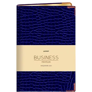 Книга для записей А4 100л кл. "BUSINESS PREMIUM. Iguana (темно-синий)" иск.кожа, поролон, мет.уголки, тонир.блок. зол.торец, 2 ляссе, инд.уп.