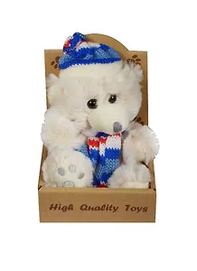 Мишка с шапкой в крафт коробке