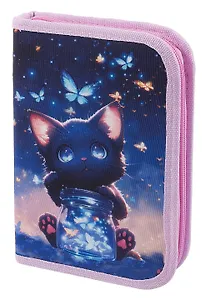 Пенал 1 отделение "Night catcher" с наполнением, 21*14 см, 24 предмета