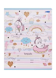 Тетрадь в клетку BG, Unicorn, 12 листов, в ассортименте
