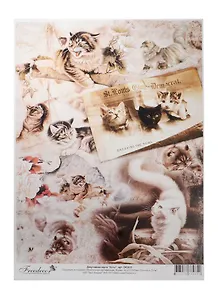 Декупажная карта Коты А4 (DK3035) (упаковка)