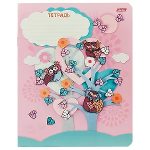 Тетрадь в клетку Hatber, "Совушки", 12 листов, в ассортименте