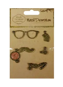 Элементы метал. для скрапбукинга (7 шт) (ассорти) Очки-часы (S20494478)