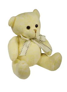 Мишка вязаный с бантиком, желтый (15-01649-4)