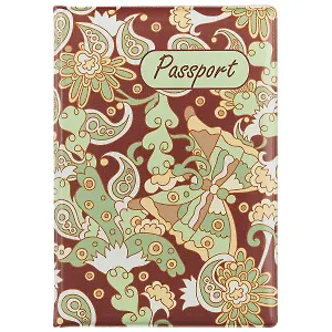 Обложка для паспорта Узор Пейсли и бабочка (ОП2017-173)