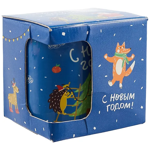 Кружка С Новым годом Мечты сбываются (синяя) (керамика) (330мл) (коробка) 2852386 — 3