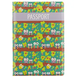 Обложка для паспорта Совы на ветках (ПВХ бокс)