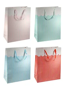 Пакет подарочный бумажный А3 32*42*11.5 "Нежные полоски", жен., мат. ламинат, Kairui