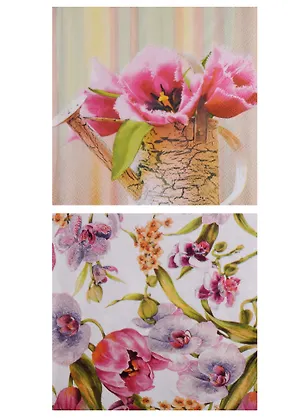 Набор салфеток для декупажа Тюльпаны - 2 шт. 2657419