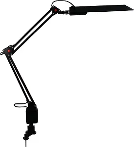 Лампа настольная 11Вт люминесцентная, на струбцине, черная, СТАРТ