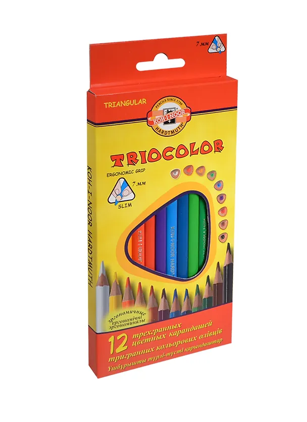 Карандаши цветные Koh-I-Noor, Triocolor, 12 цветов 214181 — 2