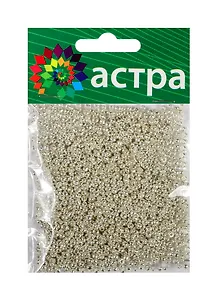Набор д/творчества АСТРА Бисер 11/0 20гр 1109 серебро/глянц.покрытие