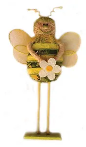 Декоративное украшение Пчелка (на подставке, зелен-желтый) (16323)