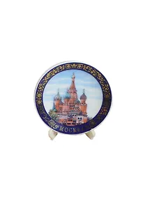Магнит-тарелка D7 "Москва ХВБ" аква фарфоровый с подставкой (026-7-18)