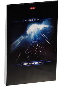 Блокнот А5 48л кл. "Метрополис" карт.обл., на скрепке, ассорти, Hatber