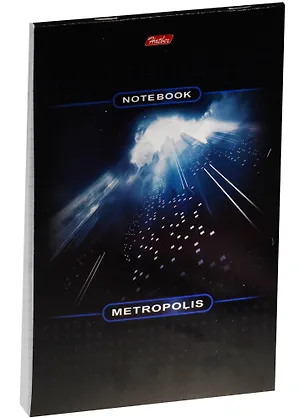 Блокнот А5 48л кл. "Метрополис" карт.обл., на скрепке, ассорти, Hatber 242299