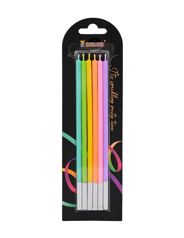 Набор свечей для торта Mix (разноцветные) (6шт) (15см) (12-7color-candle_17) 3106241 — 1