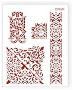 Трафарет пластиковый многоразовый Кружевные бордюры (20х25) (К-11)